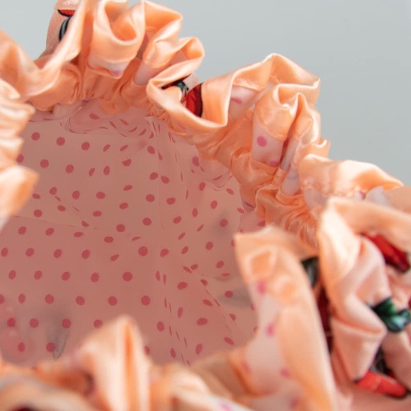 NWT Vintage Cosmetic Co Double-Sided Cherry Shower Cap – Waterproof + Adjustable - Picture 3 of 4